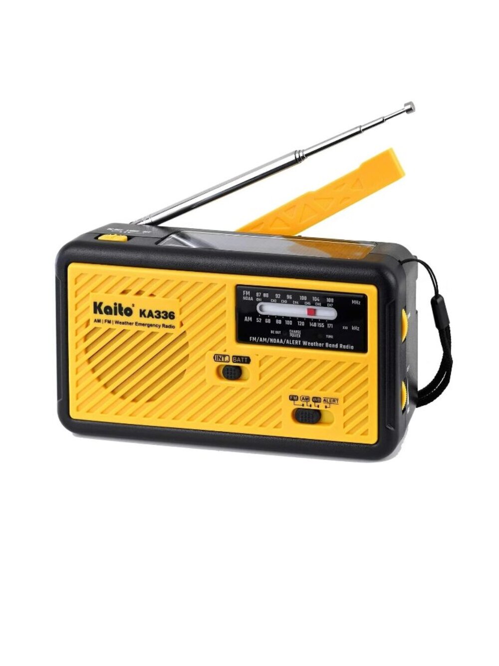 Kaito KA336 Emergency AM FM NOAA Weather Alert Radio with Solar and Crank